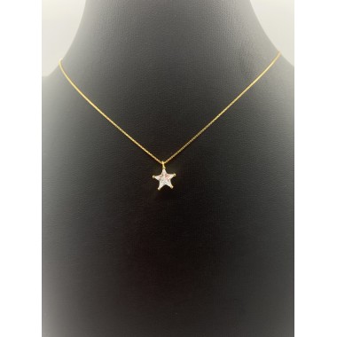 SILVER GOLD-PLATED STAR NECKLACE