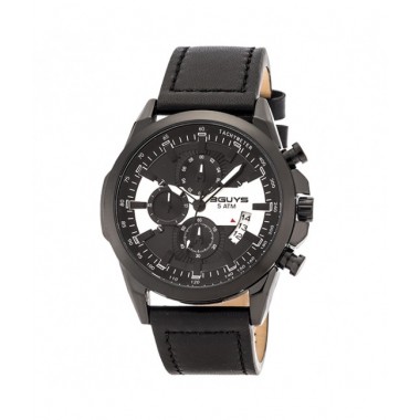 Ρολόι 3G45002 Black Leather Strap Watch