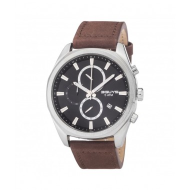 Ρολόι 3G37001 Brown Leather Strap Watch