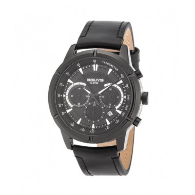 ρολοι 3G83001 Black Leather Strap Watch
