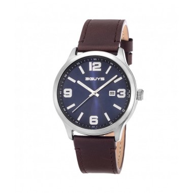 ρολοι 3G84002 Brown Leather Strap Watch